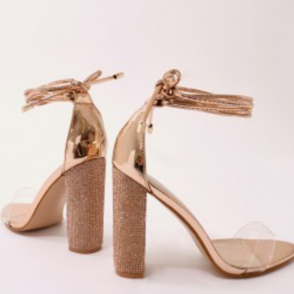 Rose Gold Lace Up Sandal